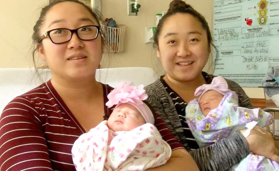 जुड़वा बहने एक ही दिन बनी बेटियों की माँ